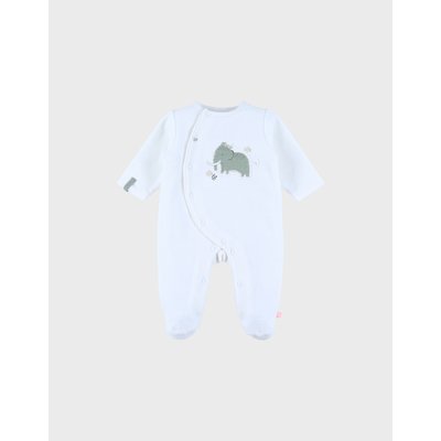 Pyjama bébé en velours avec broderie éléphant NOUKIE'S