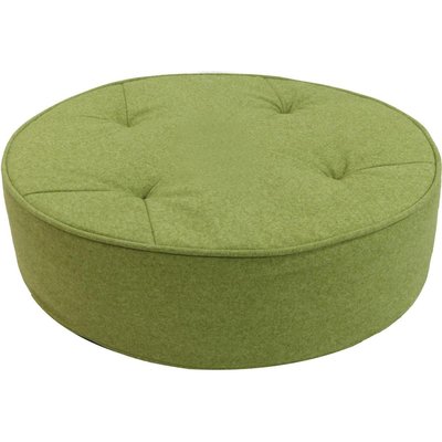 Pouf de sol en toile effet feutrine 4 points Vert JARDINDECO