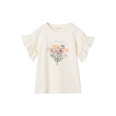 T-shirt bouquet en relief manches brodées VERTBAUDET