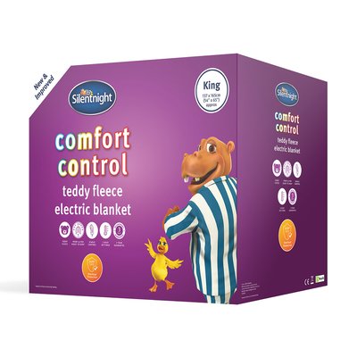 King Comfort Control Teddy Fleece Electric Blanket SILENTNIGHT