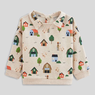 Sweat col imprimé en coton BIO BOUT'CHOU
