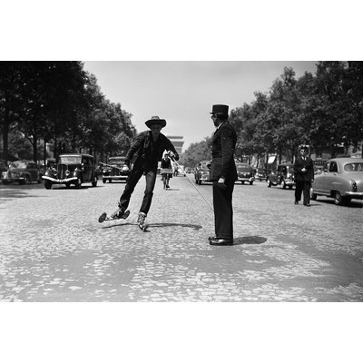 Tableau noir et blanc Insolite - Champs Elysée HEXOA