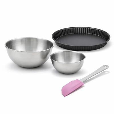Set pâtisserie moule à quiche Lorraine 28 cm, 2 bols à mixer ZENKER