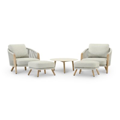 Salon de jardin 4 places, bois, CAPRI DEFORA HOME