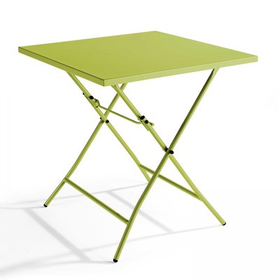 Table de jardin pliante carrée en acier, PALAVAS OVIALA