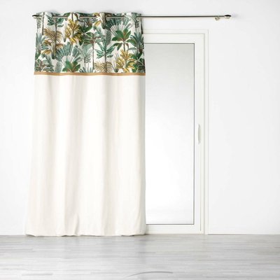 Rideau à œillets  uni top imprimé jute Balinesia coton DECORATIE
