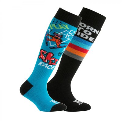 Lot de 2 paires de mi-bas ski fille THYO