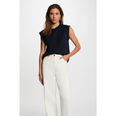T-shirt col rond strass MORGAN