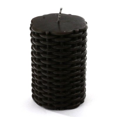 Bougie ronde motif rattant ATMOSPHERA