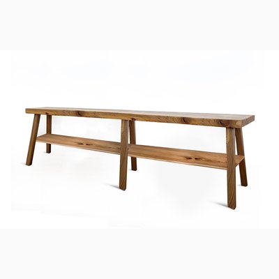 Скамейка с полкой из массива карагача, 200см SO'HOME