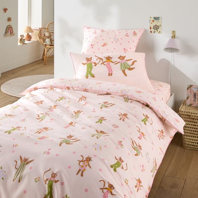 Chats Fleuris Organic Cotton Duvet Cover LA REDOUTE INTERIEURS