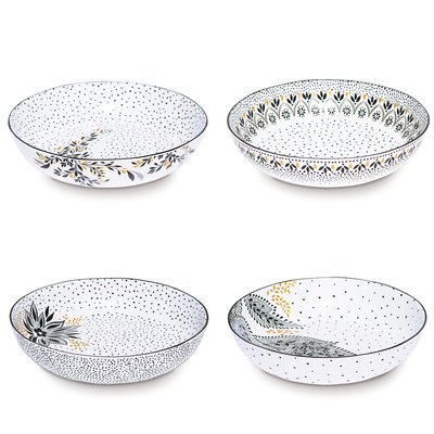 Set of 4 Artisanne Noir Pasta Bowls SARA MILLER