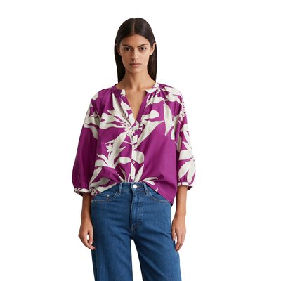 Blouse imprimée regular en mélange de coton organique et de viscose MARC O'POLO