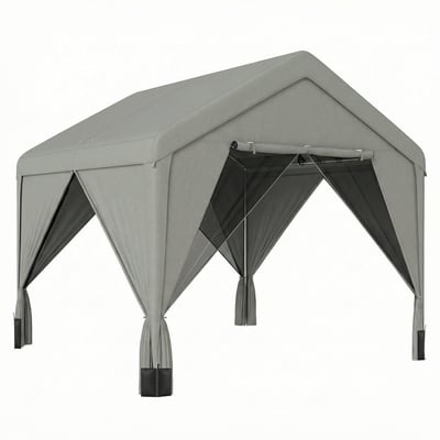 Gazebo Acier galvanisé Gris OUTSUNNY