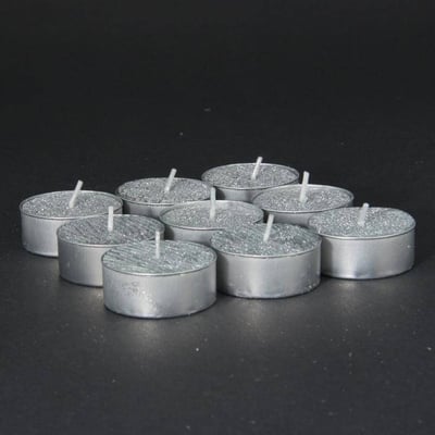 Lot de 9 bougies chauffe-plats pailletées 12g rouge COLORAMA ROUGE FEERIC LIGHTS & CHRISTMAS