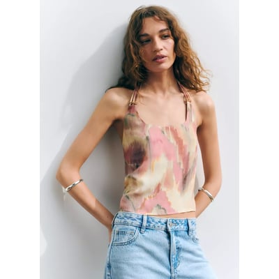 Top halter tie-dye MANGO TEEN