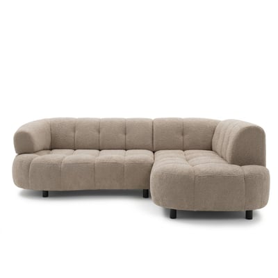 Canapé d'angle convertible 3 places en tissu chenille, LOVELY BOBOCHIC