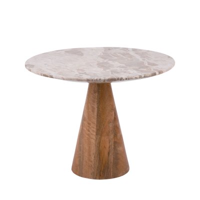 Table d’appoint en bois et marbre ø40cm- FORCE LEITMOTIV