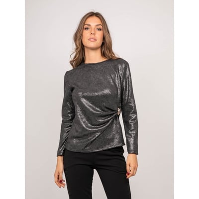 Top Brillant Manches Longues Drapé Flarine DONA LISA