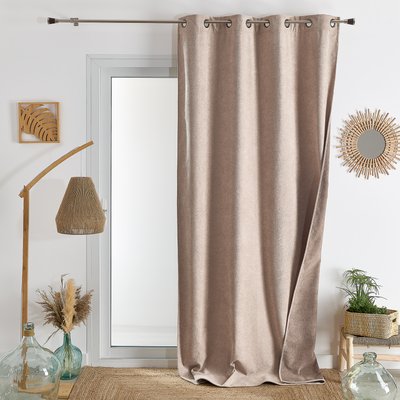 Rideau double face thermique et occultant aspect velours HOME MAISON