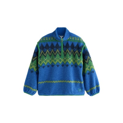 Veste en peau lainée à col zippé NEXT