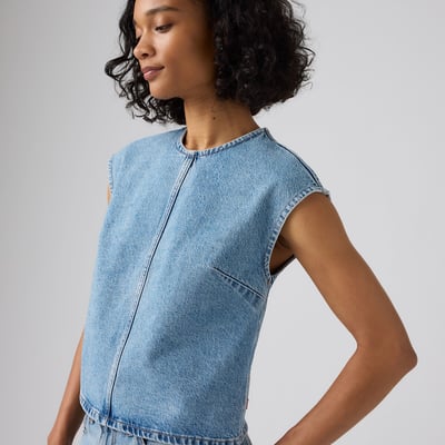 Blusa de tejido denim sin mangas y con cuello redondo LEVI'S