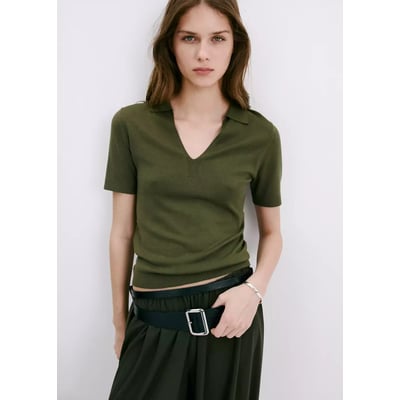 Polo ajusté en maille fine MANGO