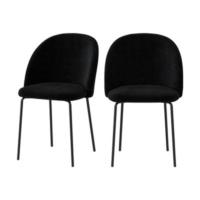 Lot de 2 chaises en tissu bouclette - KARL RENDEZ-VOUS DÉCO