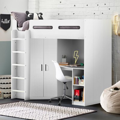 Max High Sleeper Bed with Desk and Wardrobe SO'HOME