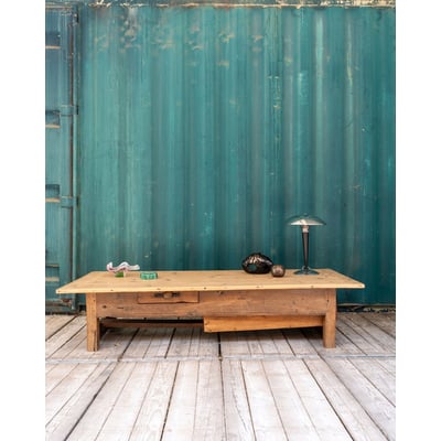 Grande table basse en bois Léonie N°1067 - Bon état DEBONGOUT