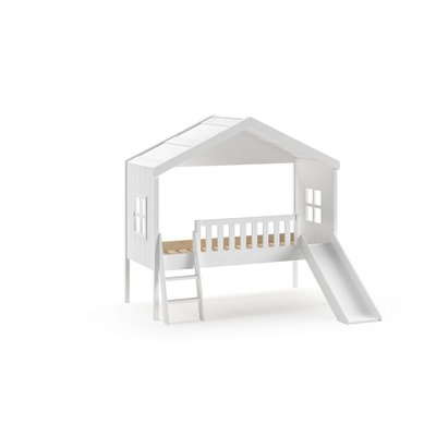 Lit cabane 90x200 blanc HOUSEBEDS VIPACK