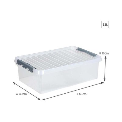 Boîte de rangement en plastique Q-line 32 litres JARDINDECO