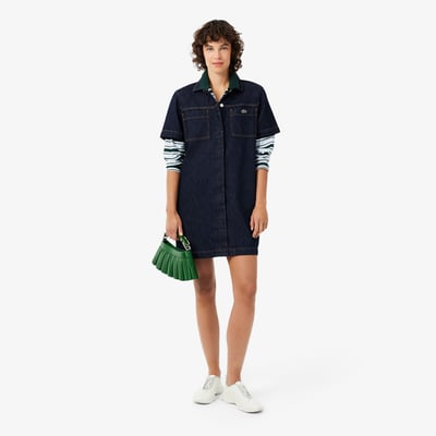 Robe manches courtes denim LACOSTE