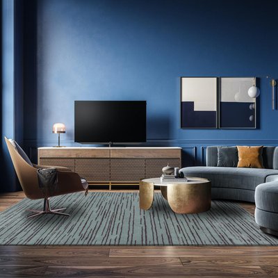 Tapis salon et chambre fait à la main en laine motif faux uni UN AMOUR DE TAPIS
