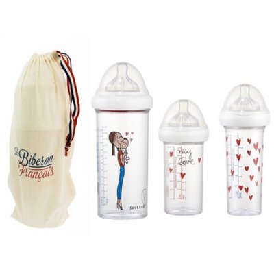 Set de 3 biberons gigognes My love by Soledad LE BIBERON FRANCAIS