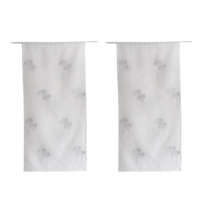 Paire de petits voilages brodés de fleurs HOME MAISON