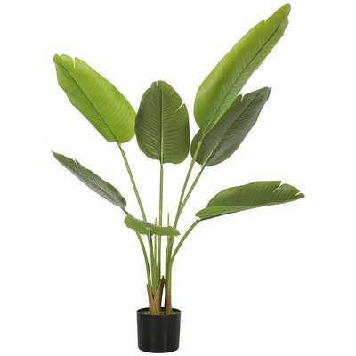 Plante artificielle bananier H.109cm 7 grandes feuilles grand réalisme HOMCOM