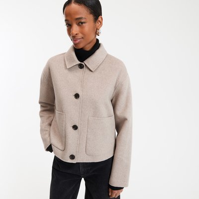 Manteau court fermeture boutonnée, laine mélangée LA REDOUTE COLLECTIONS