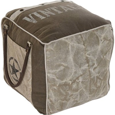 Pouf  étoilé en simili cuir et coton cosy RECOLLECTION