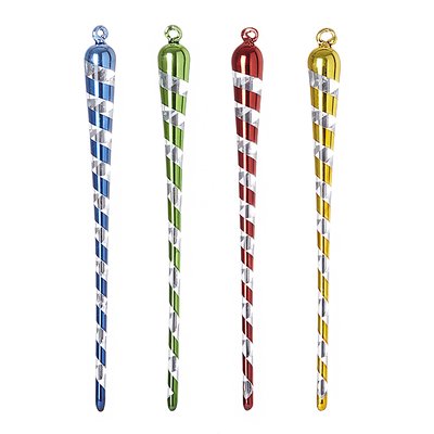 Set de 4 suspensions de noël glaçons en verre H15 SIA DECO