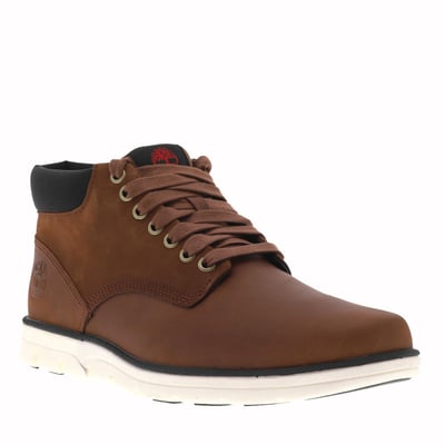 Baskets montantes en cuir marron avec des lacets tressés et œillets métalliques TIMBERLAND
