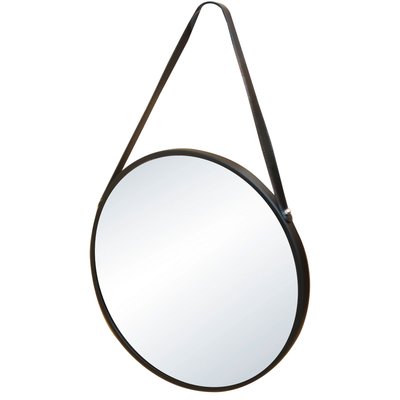 Miroir noir rond suspendu diamètre 38.5cm WADIGA