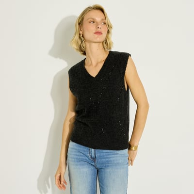 Pull sans manches fantaisie GRAIN DE MALICE