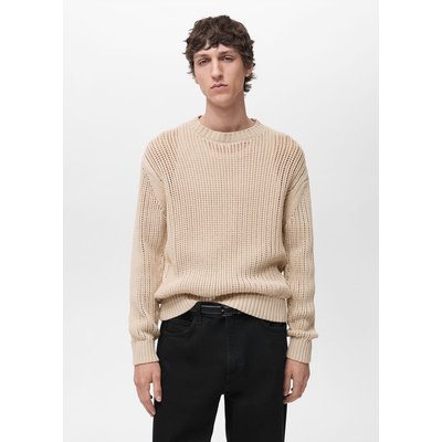 Pull 100 % coton maille ajourée MANGO MAN