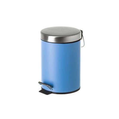 Poubelle Ronde à Pédale en Métal Bleu - 3L WADIGA