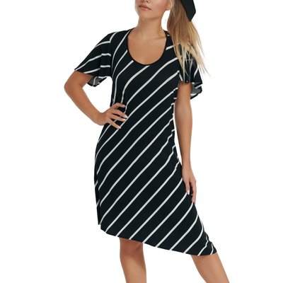 Robe estivale asymétrique manches courtes Rhodes LISCA