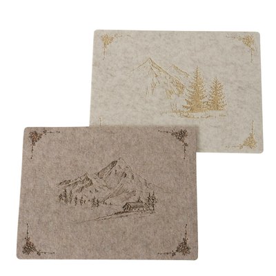 Set de 2 sets de table en feutre montagne 45x35cm WADIGA
