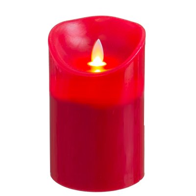 Bougie LED rouge avec mouvement de flamme 9x14cm WADIGA