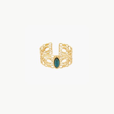 Bague ajustable,Bague avec pierre Acier BALABOOSTE