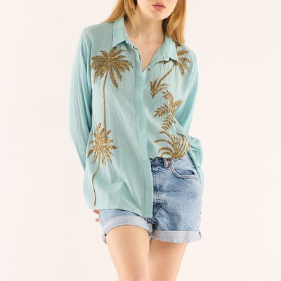 Chemise coton et lin avec broderie sequins ANGELO WILD